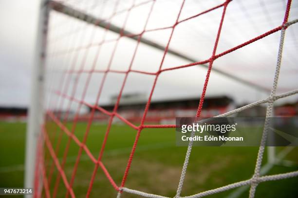 Cork , Ireland - 17 April 2018; A detailed view of the goal netting prior to the SSE Airtricity League Premier Division match between Cork City and...
