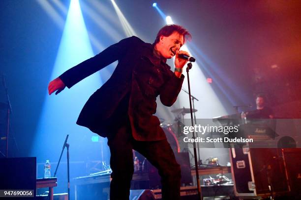 Singer/actor Donovan Leitch performs onstage during the Above Ground concert benefiting MusiCares at Belasco Theatre on April 16, 2018 in Los...