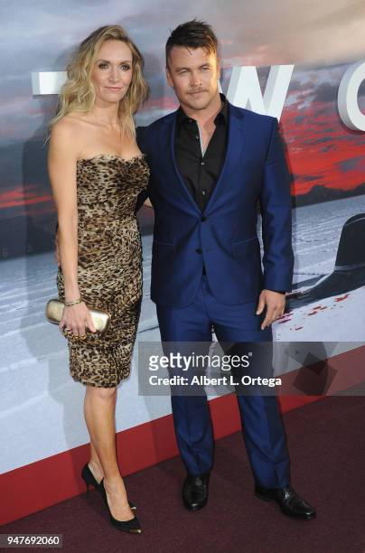Actor Luke Hemsworth and wife Samantha Hemsworth arrive for the Premiere Of HBO's "Westworld" Season 2 held at The Cinerama Dome on April 16, 2018 in...