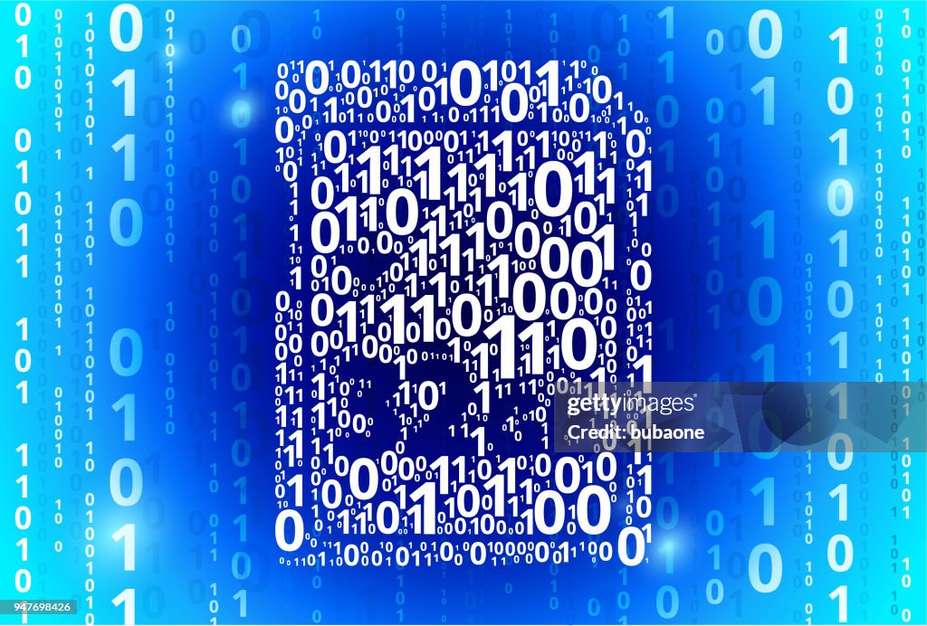 32gb Sd Card Binary Code Blue Vector Pattern Background High-Res Vector ...