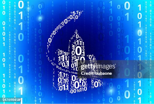 Arrow And Set Of Building Binary Code Blue Vector Pattern Background ...