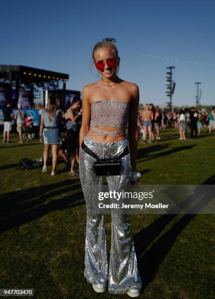 Coachella guest during day 2 of the 2018 Coachella Valley Music & Arts Festival Weekend 1 on April 14, 2018 in Indio, California.