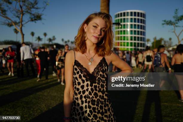 Lisa Banholzer from BloggerBazaar during day 2 of the 2018 Coachella Valley Music & Arts Festival Weekend 1 on April 14, 2018 in Indio, California.