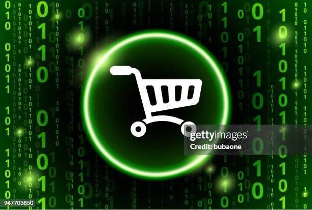 shopping binary code vector pattern background - 3d illustration rendering of binary code pattern stock illustrations