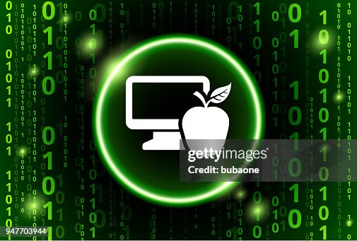 Laptop And Apple Binary Code Vector Pattern Background High-Res Vector ...