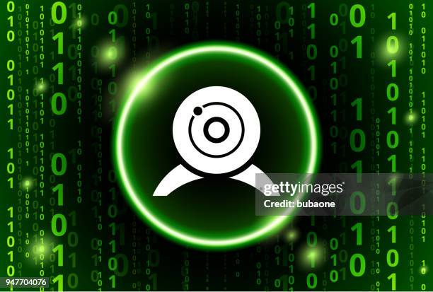 webcam binary code vector pattern background - camera 3d render stock illustrations