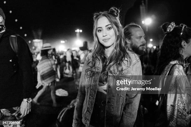 Kenza Zouiten Subosic during day 2 of the 2018 Coachella Valley Music & Arts Festival Weekend 1 on April 14, 2018 in Indio, California.