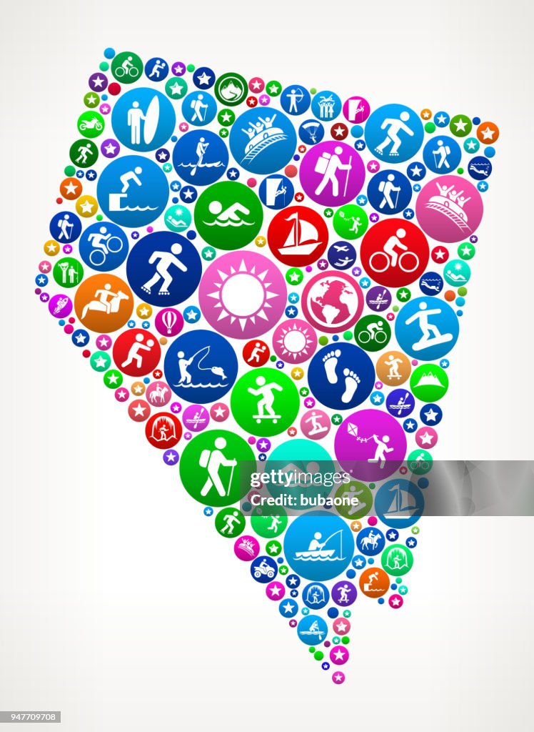 Nevada Adventure Travel Vector Icon Pattern