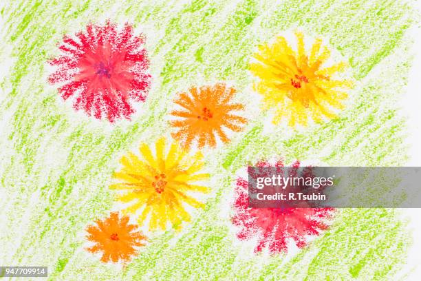 150 Crayon Drawing Flowers Stock Photos, High-Res Pictures, and Images ...