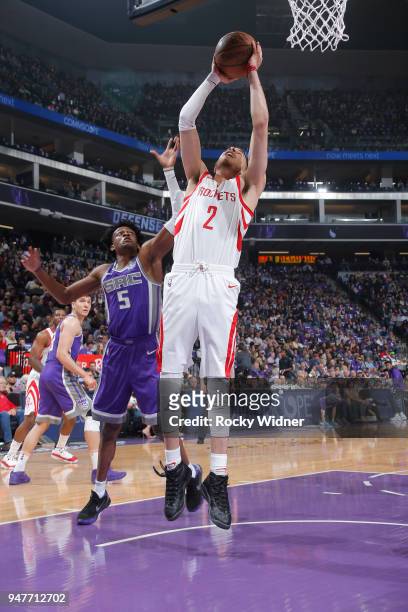 Hunter of the Houston Rockets goes up for the shot against the Sacramento Kings on April 11, 2018 at Golden 1 Center in Sacramento, California. NOTE...