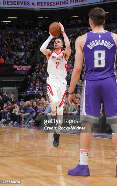 Hunter of the Houston Rockets puts up a shot against the Sacramento Kings on April 11, 2018 at Golden 1 Center in Sacramento, California. NOTE TO...