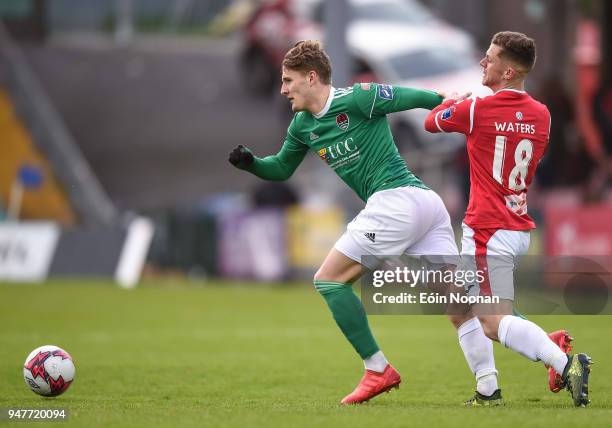 Cork , Ireland - 17 April 2018; Kieran Sadlier of Cork City in action against Callum Waters of Sligo Rovers during the SSE Airtricity League Premier...