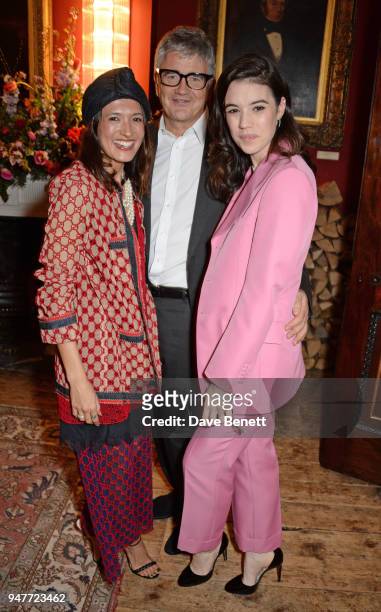 Hikari Yokoyama, Jay Jopling and Gala Gordon attend a dinner hosted by Gucci to celebrate #GucciHallucination: A Limited Line featuring artworks by...