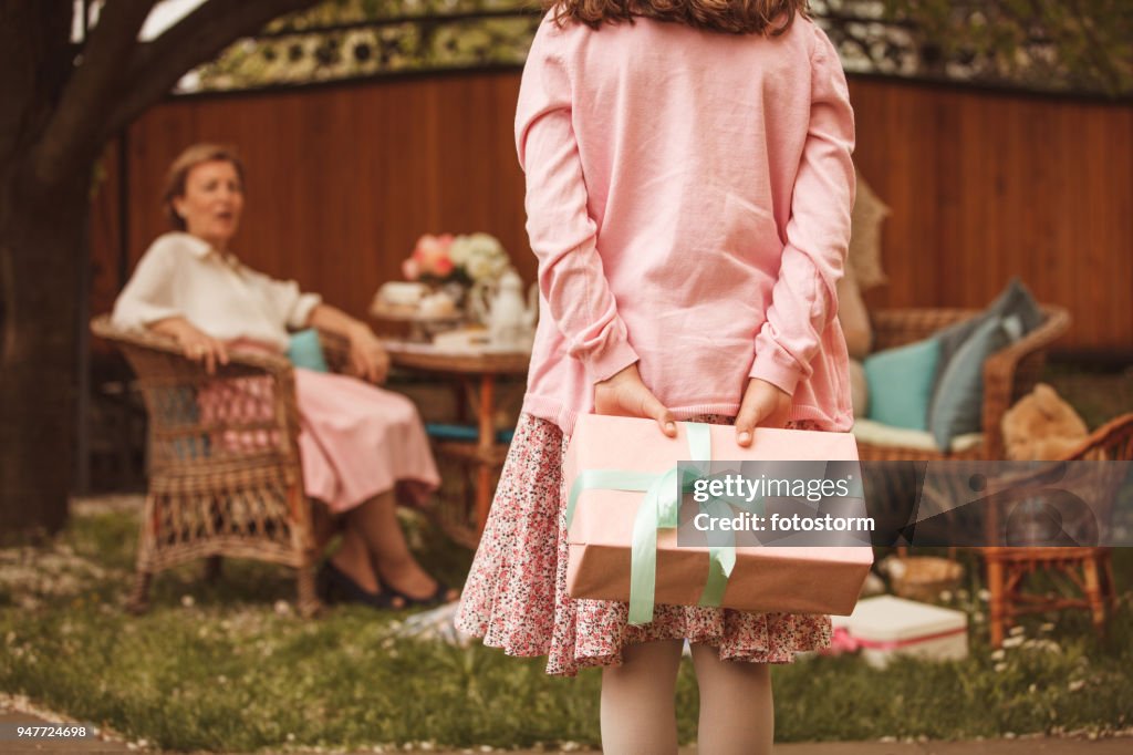 Girl with a surprise gift