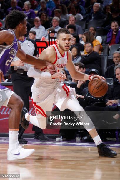 Hunter of the Houston Rockets drives against the Sacramento Kings on April 11, 2018 at Golden 1 Center in Sacramento, California. NOTE TO USER: User...