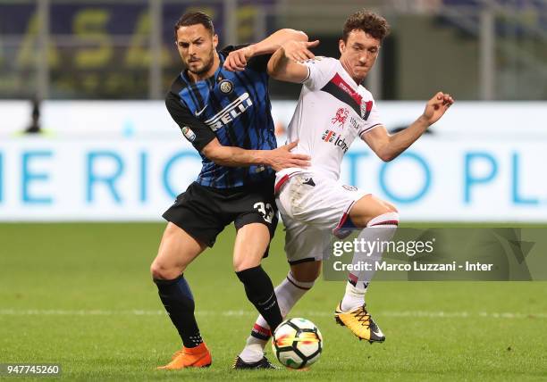 Danilo D'Ambrosio of FC Internazionale in action during the serie A match between FC Internazionale and Cagliari Calcio at Stadio Giuseppe Meazza on...