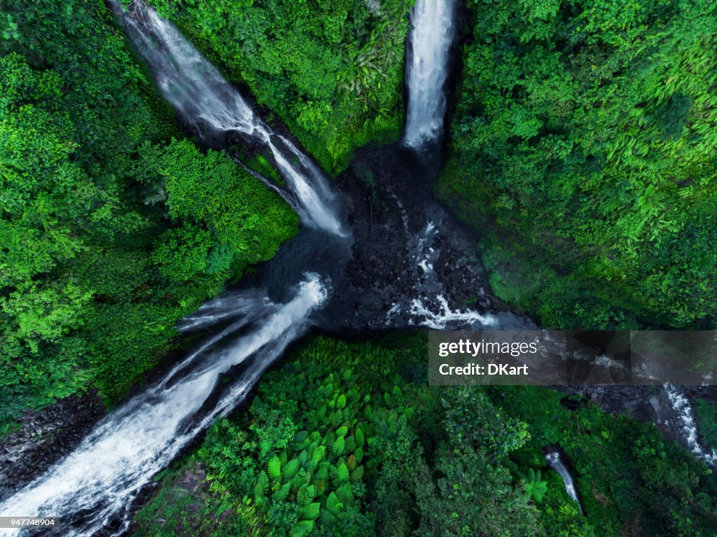 Sekumpul waterfalls in Bali, Indonesia