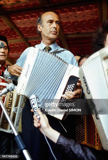 Files Picture Of Valery Giscard D Estaing Playing Accordion, Seventies.