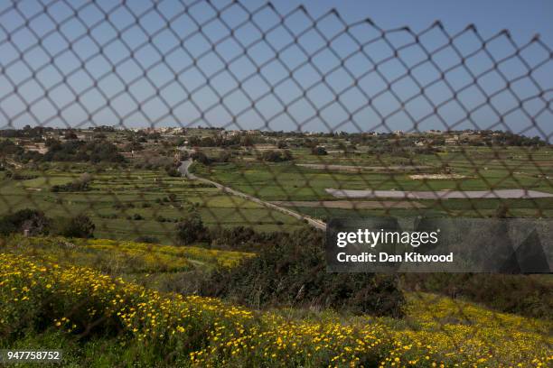 The fence near a lookout point which may have been used by a person involved in the murder of Daphne Caruana Galizia on March 11, 2018 near Mosta,...