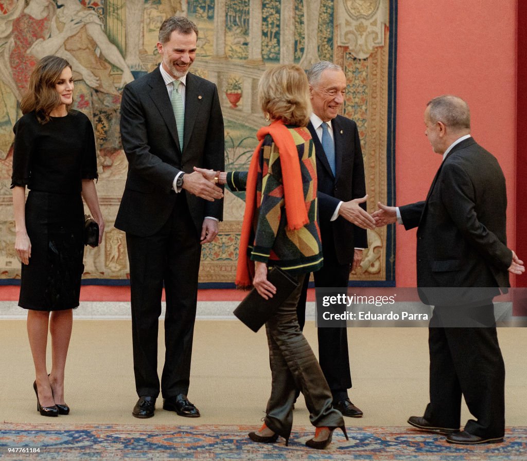 Spanish Royals Attend A Reception For President of Portugal
