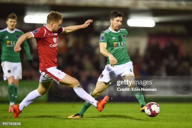 Cork , Ireland - 17 April 2018; Gearóid Morrissey of Cork City in action against Gary Boylan of Sligo Rovers during the SSE Airtricity League Premier...