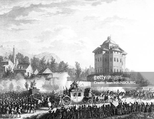 Retour du roi Louis XVI à Paris après la fuite de Varennes, le 25 juin 1791, en France.