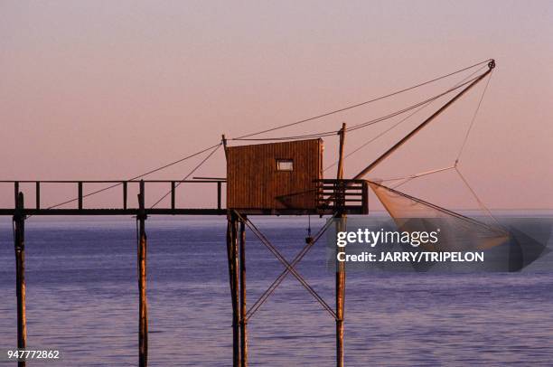 Carrelet sur la Côte de Beauté, à Royan, en Charente-Maritime, France.