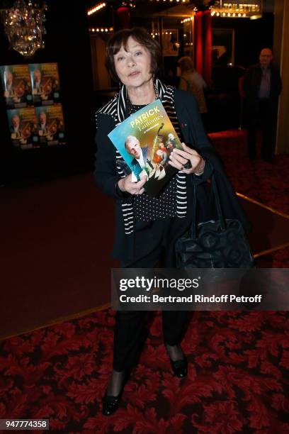 Actress Macha Meril attends the "Patrick et ses Fantomes" Theater Play at Casino de Paris on April 17, 2018 in Paris, France.