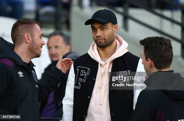 West Ham United's Winston Reid during the pre-match warm-up during English Premier League match between West Ham United and Stoke City at London...