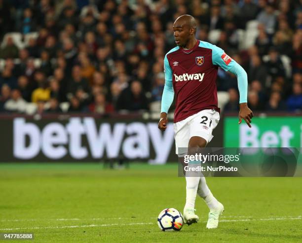 West Ham United's Angelo Ogbonna during English Premier League match between West Ham United and Stoke City at London stadium, London, England on 16...