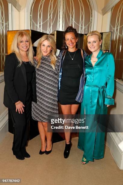 Jo Wood, Amanda Harrington, Leah Wood and Dr Barbara Sturm attend Dr. Sturm and InParlour dinner at Claridge's Hotel hosted by Dr. Barbara Sturm and...