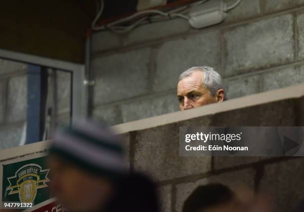 Cork , Ireland - 17 April 2018; Cork City manager John Caulfield watches the game from a box at the back of the stand during the SSE Airtricity...