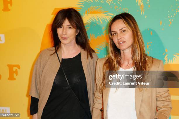 Albane Cleret and Actress Agathe de La Fontaine attend "MILF" Paris Premiere at Cinema Gaumont Capucine on April 17, 2018 in Paris, France.