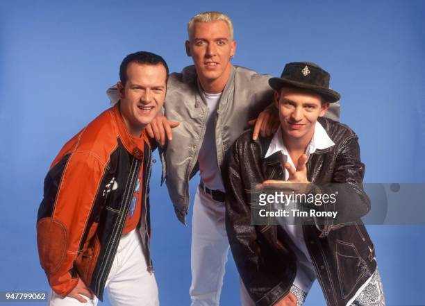 German dance group Scooter, circa 1990; Rick J Jordan, HP Baxxter, Ferris Bueller.