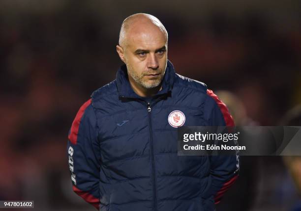 Cork , Ireland - 17 April 2018; Sligo Rovers manager Gerard Lyttle during the SSE Airtricity League Premier Division match between Cork City and...