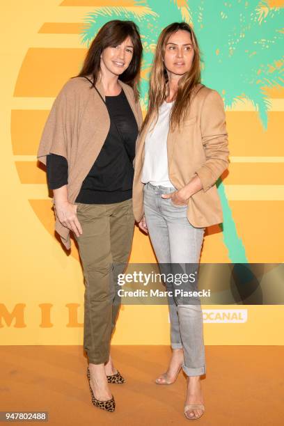 Albane Cleret and actress Agathe de la Fontaine attend the 'MILF' Premiere at Cinema Gaumont Capucine on April 17, 2018 in Paris, France.