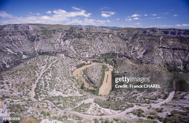 Vue des gorges du cirque de Navacelles, dans le Gard, France.