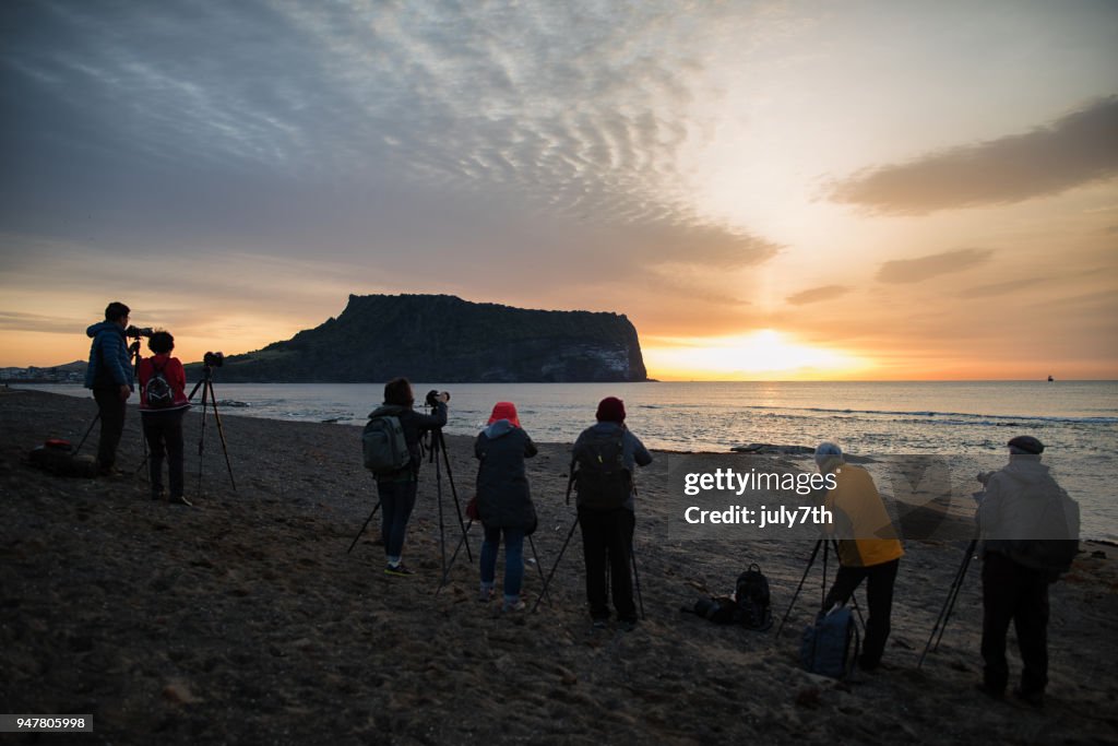 Fotografen op het strand