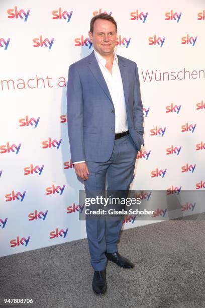 Devid Striesow during the launch event for 'Das neue Sky' on April 17, 2018 in Munich, Germany.