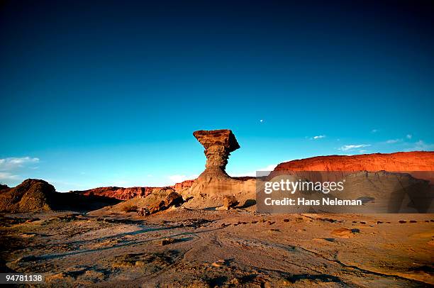 rock formations on a landscape, ischigualasto, argentina - イスキグアラスト州立公園 ストックフォトと画像