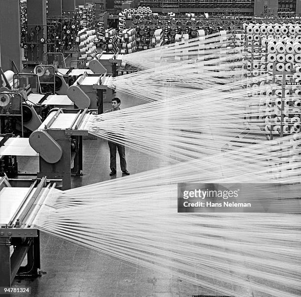 interiors of goodyear factory, maipu, santiago, chile - textile machine stock pictures, royalty-free photos & images