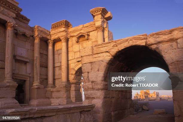 Arche de l''amphithéâtre de la cité antique de Palmyre, Syrie.