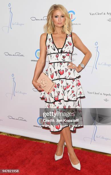 Paris Hilton attends The Colleagues And Oscar de la Renta's Annual Spring Luncheon at the Beverly Wilshire Four Seasons Hotel on April 17, 2018 in...