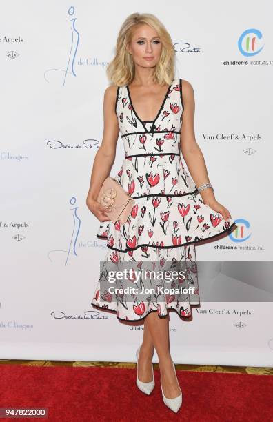 Paris Hilton attends The Colleagues And Oscar de la Renta's Annual Spring Luncheon at the Beverly Wilshire Four Seasons Hotel on April 17, 2018 in...