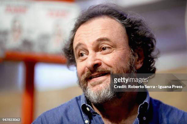 Italian author and actor Natalino Balasso attends the presentation of the actress and author Martina Dell'Ombra latest book "Fake" at Coop...