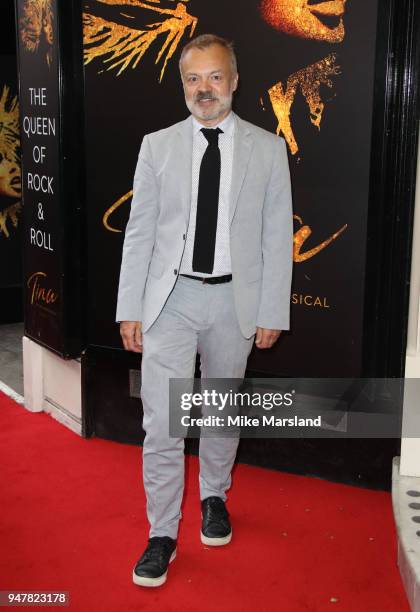 Graham Norton attends the opening night of 'Tina' the Tina Turner musical at Aldwych Theatre on April 17, 2018 in London, England.