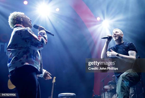 Emeli Sande and Professor Green perform on stage, as thousands of Global Citizens unite with leading UK artists industry leaders, and non-profit...