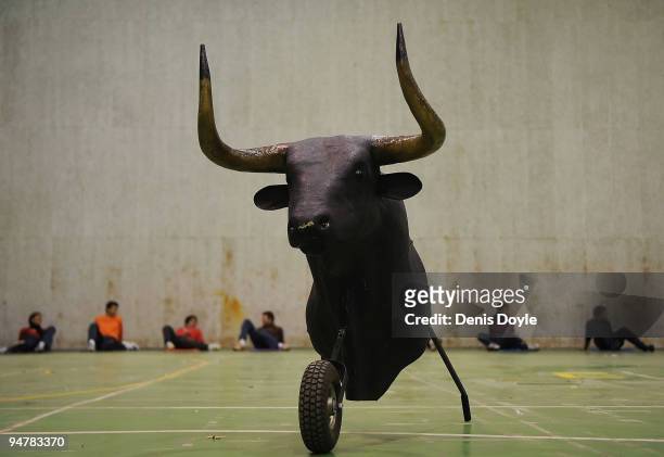 Boys learn the arts of bullfighting at a bullfighting academy on December 18, 2009 in Salamanca, Spain. Catalonia's regional parliament voted...
