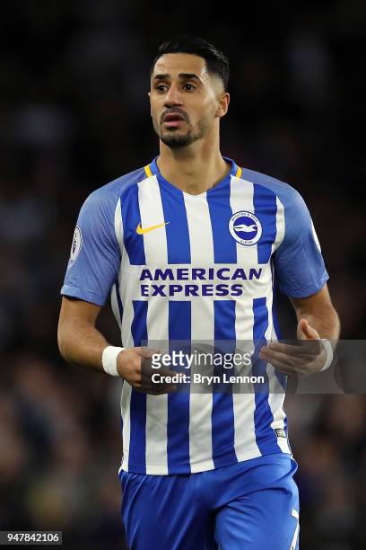 Beram Kayal of Brighton & Hove Albion looks on during the Premier League match between Brighton and Hove Albion and Tottenham Hotspur at Amex Stadium...