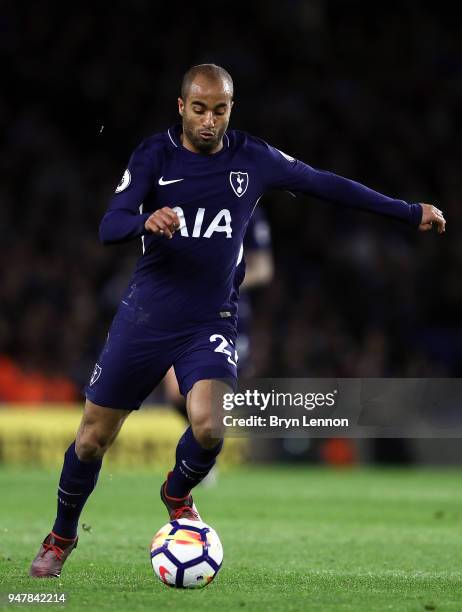 Lucas Moura of Tottenham Hotspur in action during the Premier League match between Brighton and Hove Albion and Tottenham Hotspur at Amex Stadium on...